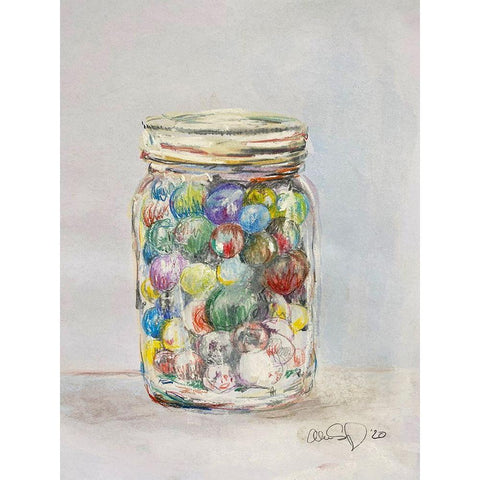 Marble Jar Black Modern Wood Framed Art Print with Double Matting by Segal, Alan