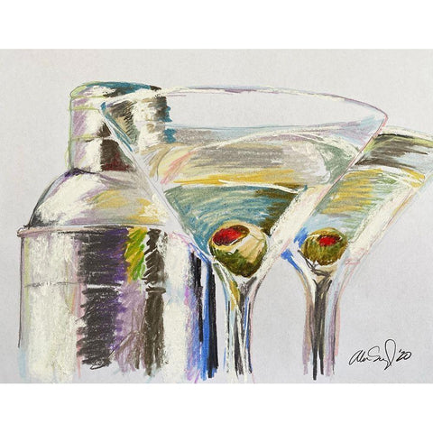 Cheers Black Modern Wood Framed Art Print by Segal, Alan