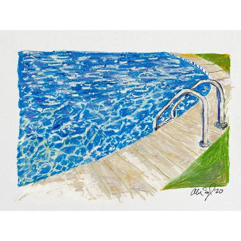 Pool White Modern Wood Framed Art Print by Segal, Alan