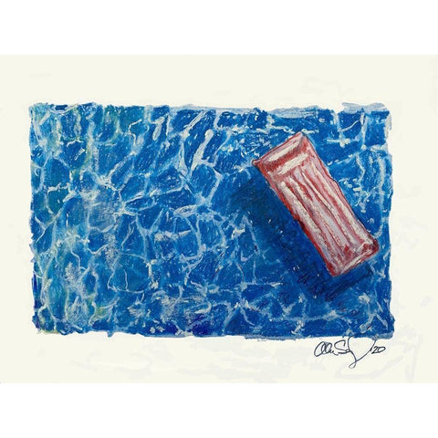 Red Raft White Modern Wood Framed Art Print by Segal, Alan