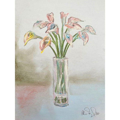 Pinks White Modern Wood Framed Art Print by Segal, Alan