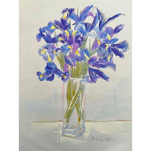 Iris Black Modern Wood Framed Art Print with Double Matting by Segal, Alan