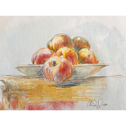 Winter Apples Black Modern Wood Framed Art Print with Double Matting by Segal, Alan