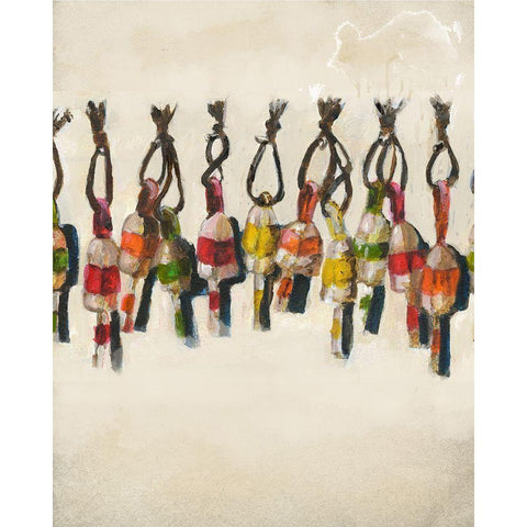Bouys White Modern Wood Framed Art Print by Sokal, Patti