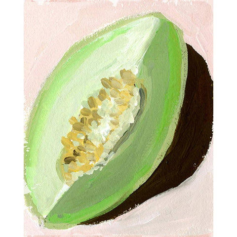 Melon Black Modern Wood Framed Art Print with Double Matting by Sokal, Patti