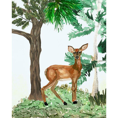 Doe A Deer Gold Ornate Wood Framed Art Print with Double Matting by Sokal, Patti