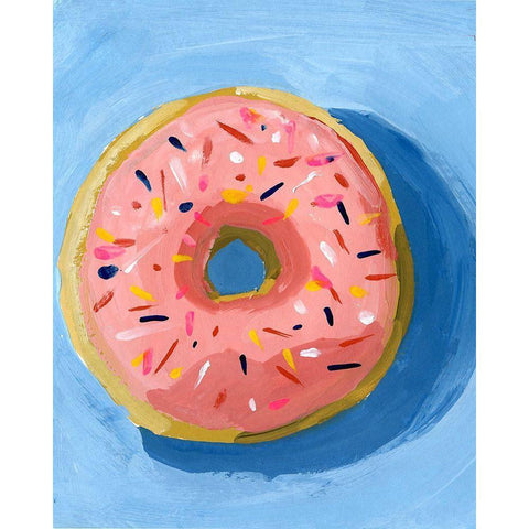 Donut Black Modern Wood Framed Art Print by Sokal, Patti