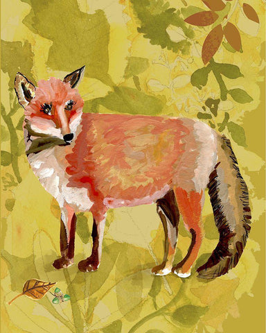 Foxy White Modern Wood Framed Art Print with Double Matting by Sokal, Patti