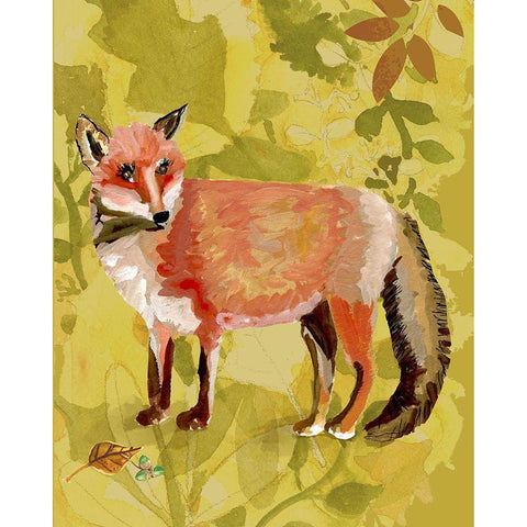 Foxy Black Modern Wood Framed Art Print by Sokal, Patti
