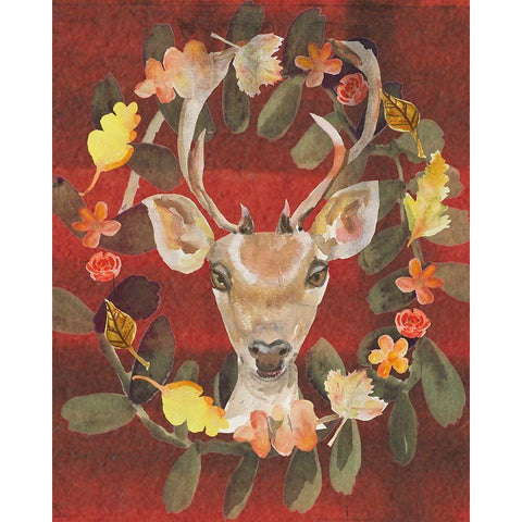 Oh Deer White Modern Wood Framed Art Print by Sokal, Patti