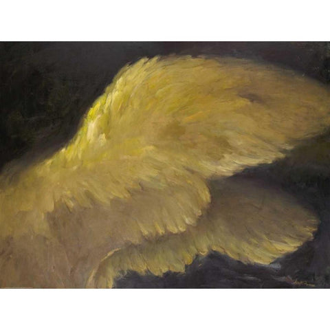 Golden Wings 1 Gold Ornate Wood Framed Art Print with Double Matting by Stevens, Allayn