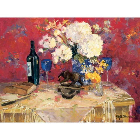 White Bouquet Black Modern Wood Framed Art Print with Double Matting by Stevens, Allayn