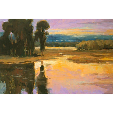 Peaceful 1 Gold Ornate Wood Framed Art Print with Double Matting by Stevens, Allayn