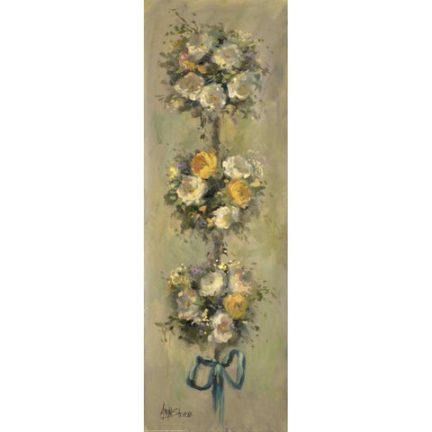 Topiary Bouquet 1 Black Modern Wood Framed Art Print by Stevens, Allayn