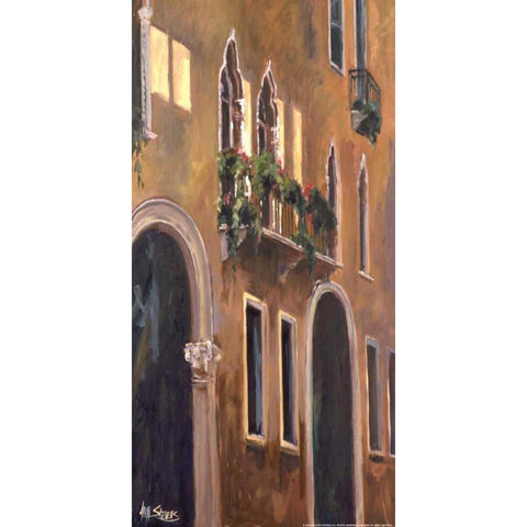 Venice Windows Black Modern Wood Framed Art Print by Stevens, Allayn
