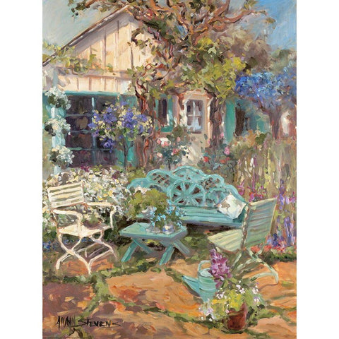 Coastal Cottage White Modern Wood Framed Art Print by Stevens, Allayn