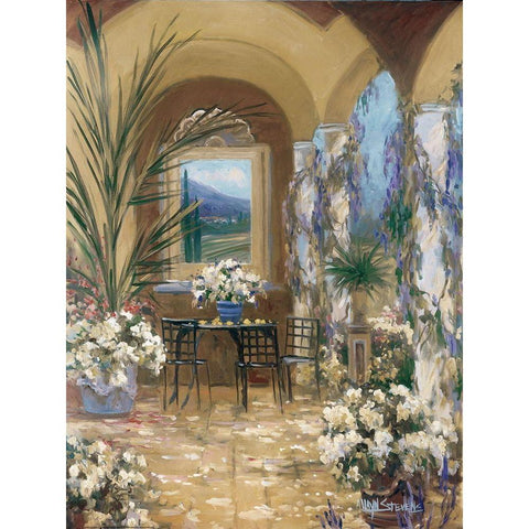 The Veranda 1 Gold Ornate Wood Framed Art Print with Double Matting by Stevens, Allayn