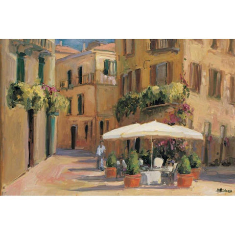 Cafe Bordeaux Gold Ornate Wood Framed Art Print with Double Matting by Stevens, Allayn