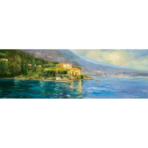 Lake Como Black Modern Wood Framed Art Print by Stevens, Allayn