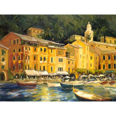 Lake Como Hotel Gold Ornate Wood Framed Art Print with Double Matting by Stevens, Allayn