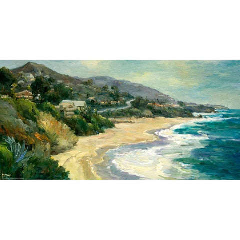 Seaside Cove White Modern Wood Framed Art Print by Stevens, Allayn