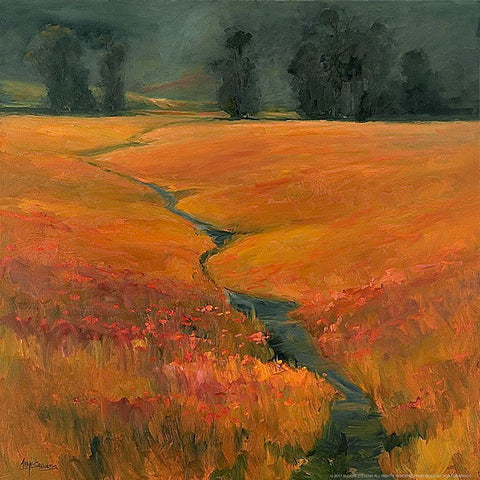 Safari Stream White Modern Wood Framed Art Print with Double Matting by Stevens, Allayn