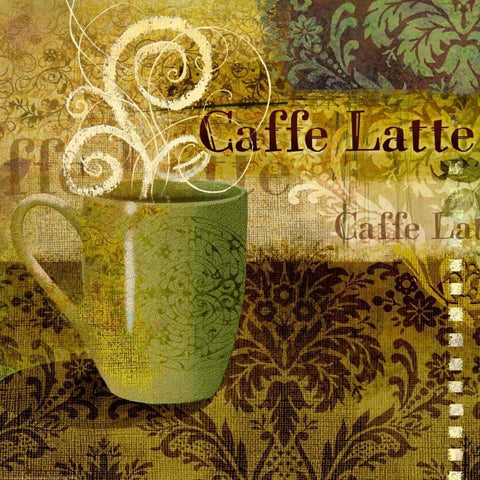 Coffee 1 Latte Gold Ornate Wood Framed Art Print with Double Matting by Eisner, Viv