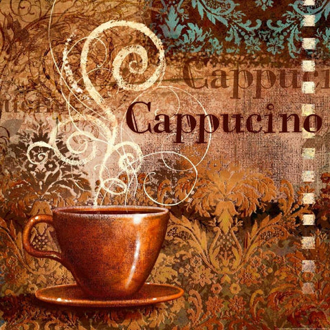 Coffee 2 Cappucino White Modern Wood Framed Art Print with Double Matting by Eisner, Viv