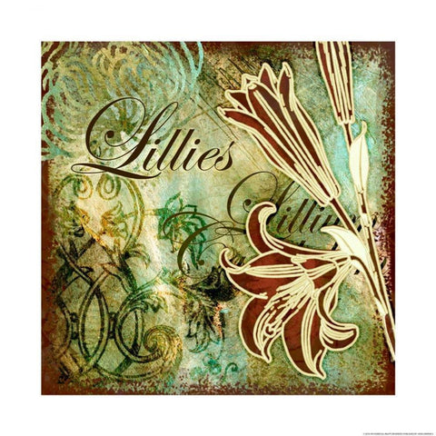 Lillies 1  Black Modern Wood Framed Art Print by Eisner, Viv