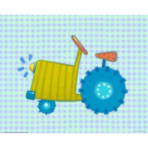 Blue Tractor Black Modern Wood Framed Art Print by Eisner, Viv