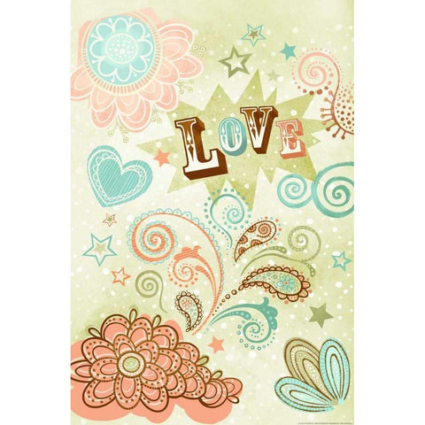 Love Gold Ornate Wood Framed Art Print with Double Matting by Eisner, Viv