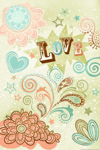 Love Black Ornate Wood Framed Art Print with Double Matting by Eisner, Viv