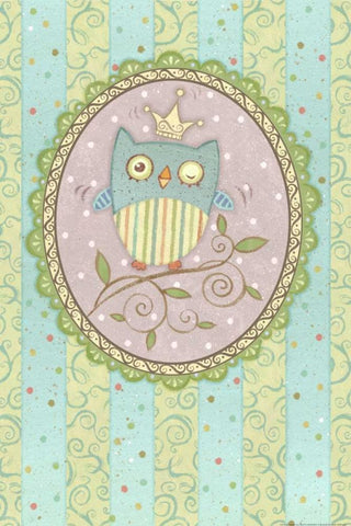 Winking Owl Black Ornate Wood Framed Art Print with Double Matting by Eisner, Viv