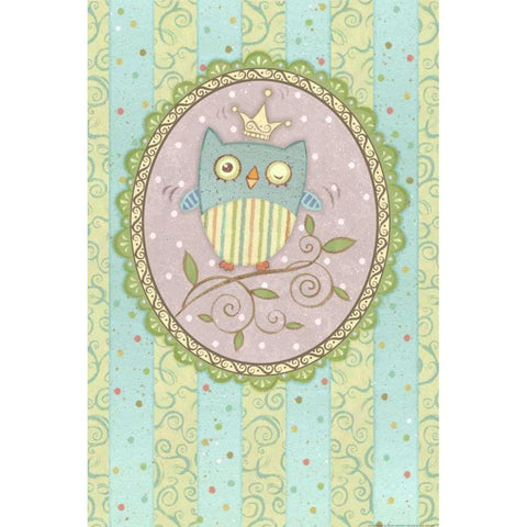 Winking Owl Black Modern Wood Framed Art Print by Eisner, Viv