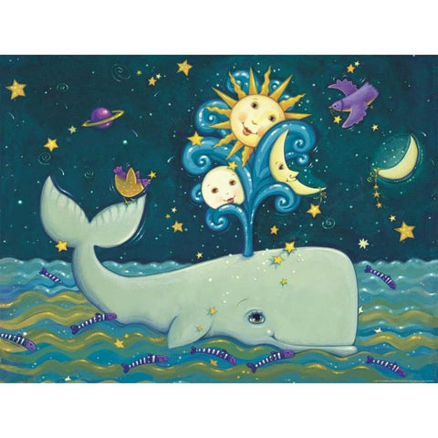 Sunny Whale Black Modern Wood Framed Art Print by Eisner, Viv