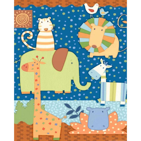 Zoo Time 1 Black Modern Wood Framed Art Print by Eisner, Viv