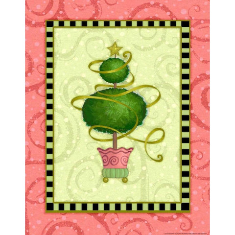 Holiday Tree 1 Black Modern Wood Framed Art Print with Double Matting by Eisner, Viv