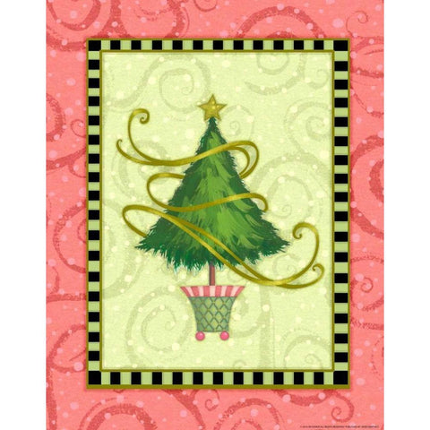 Holiday Tree 2 Gold Ornate Wood Framed Art Print with Double Matting by Eisner, Viv