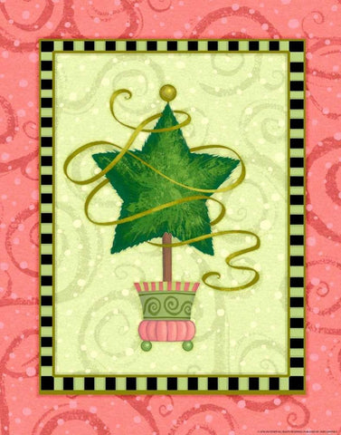 Holiday Tree 4 Black Ornate Wood Framed Art Print with Double Matting by Eisner, Viv