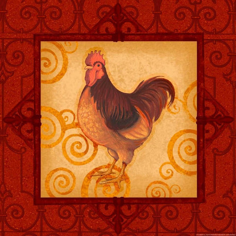 Rooster 3 White Modern Wood Framed Art Print by Eisner, Viv