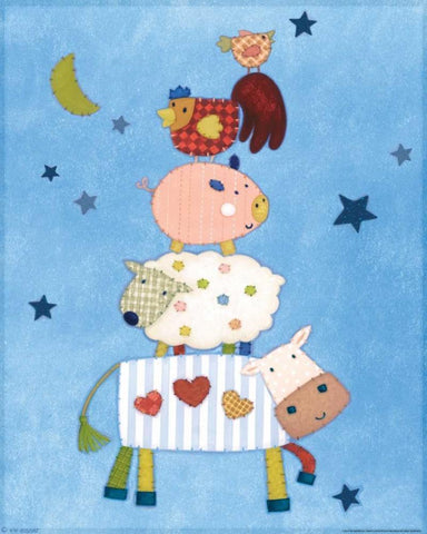 Farm Friends White Modern Wood Framed Art Print with Double Matting by Eisner, Viv