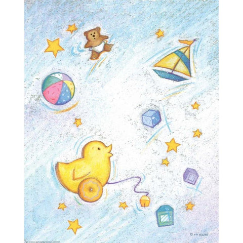 Nursery 2 Chick Gold Ornate Wood Framed Art Print with Double Matting by Eisner, Viv