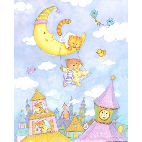 Moon Swing Gold Ornate Wood Framed Art Print with Double Matting by Eisner, Viv