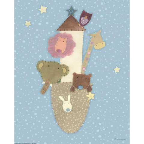 Patchwork Ark Black Modern Wood Framed Art Print with Double Matting by Eisner, Viv