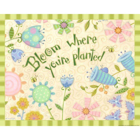 Sayings 2 Bloom Black Modern Wood Framed Art Print with Double Matting by Eisner, Viv