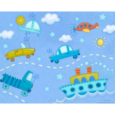 Travel Time White Modern Wood Framed Art Print by Eisner, Viv