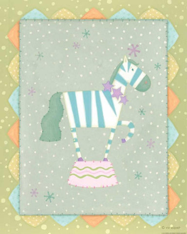 Circus 3 Zebra Black Ornate Wood Framed Art Print with Double Matting by Eisner, Viv