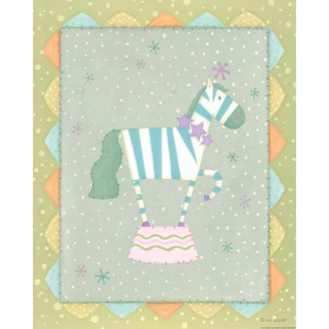 Circus 3 Zebra Black Modern Wood Framed Art Print by Eisner, Viv