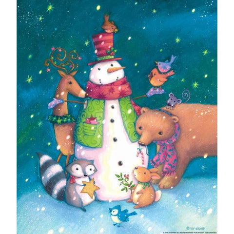 Snowman 2 White Modern Wood Framed Art Print by Eisner, Viv