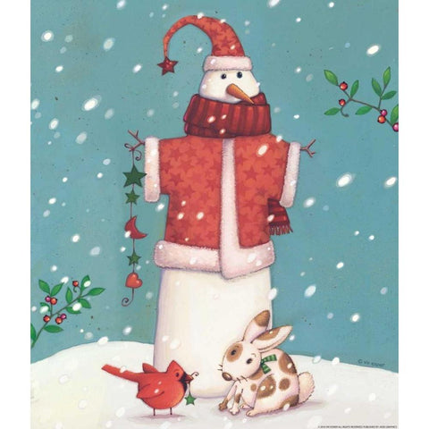 Snowman 3 White Modern Wood Framed Art Print by Eisner, Viv